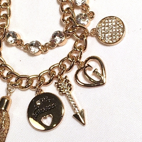 3/$29! GUESS Charm Bracelet Heart, Arrow, "Love" - Picture 6 of 8